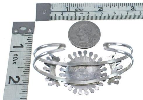 Sterling Silver Turquoise Needlepoint Navajo Jewelry Cuff Bracelet AX124820